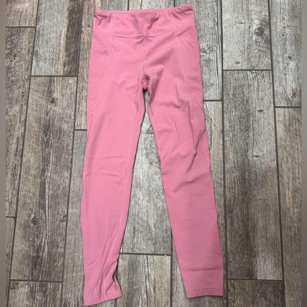 Athleta Youth Girl Pocket Leggings Mauve Pink Size XXL 16 Stretch Active